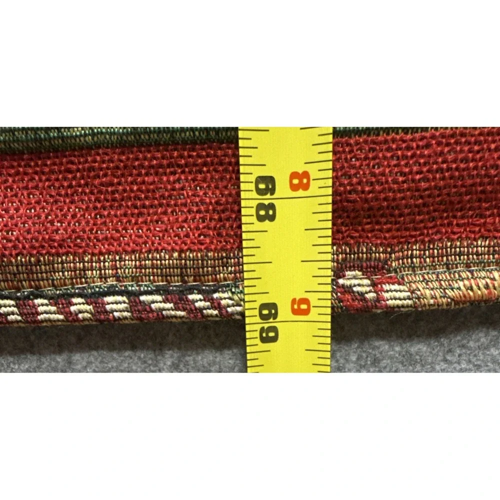 Unbranded Table Runner 69x13 Red Santa Claus Naughty Or Nice Tapestry